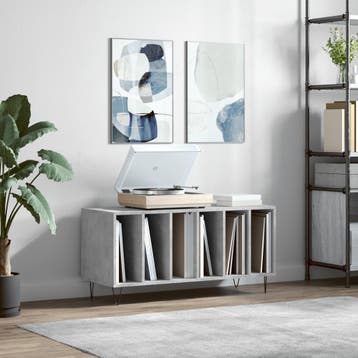 vidaXL Platenkast 100x38x48 cm bewerkt hout betongrijs, Verzenden, Nieuw