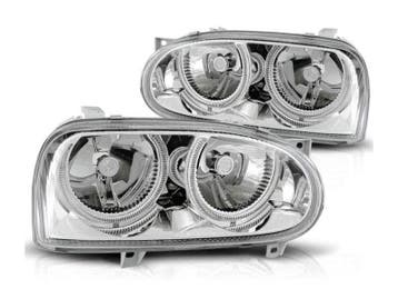 Angel Eyes koplamp units Chrome geschikt voor VW Golf 3, Auto-onderdelen, Verlichting, Verzenden, Nieuw, Volkswagen