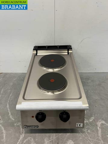 RVS Mareno 2 pits elektrisch fornuis kookplaat 40 cm 400V, Ophalen of Verzenden, Nieuw zonder verpakking