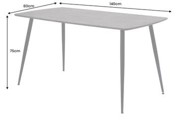 Eettafel APARTMENT 140 cm, grijze steenlook met zwart, Ophalen of Verzenden, Nieuw