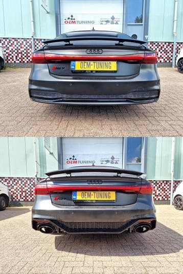 Diffuser voor A7 S7 4K8 | RS7-Style | S-Line | 2018+, Nieuw, Achter, Bumper, Audi