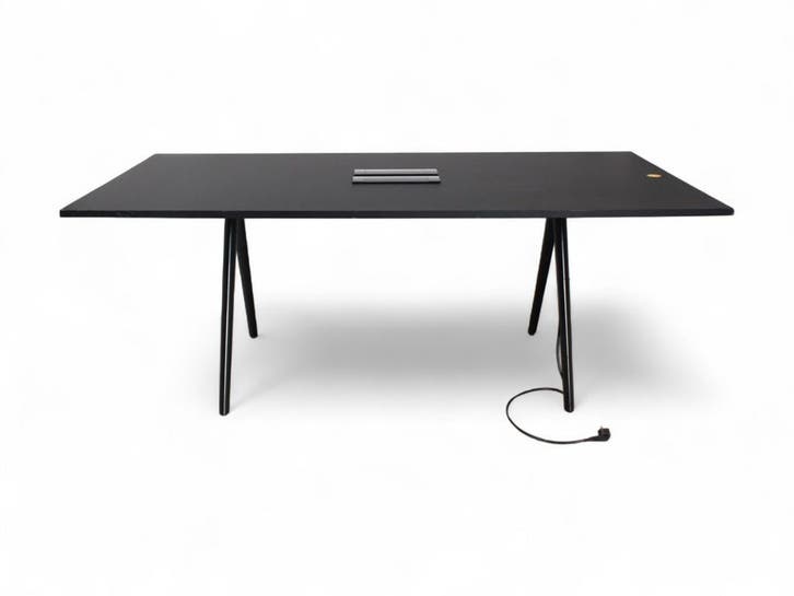Arper Meety tafel, 200x99 cm, Fenix blad, zwart-zwart, Zakelijke goederen, Kantoor en Winkelinrichting | Kantoormeubilair en Inrichting
