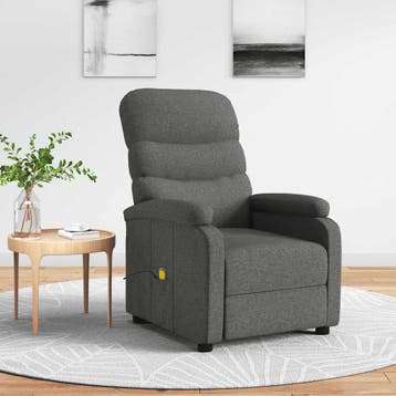 vidaXL Massagestoel stof donkergrijs, Verzenden, Nieuw