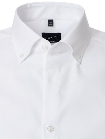 Wit Venti Overhemd Button Down Boord Met Motief Modern Fit, Verzenden, Nieuw, Wit
