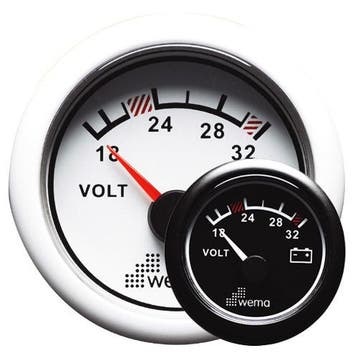 Wema Voltmeter 24 volt-24 Volt wit, Ophalen of Verzenden, Nieuw