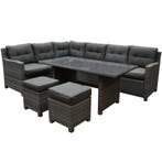 Valencia dining hoek loungeset 5-delig links antraciet, Tuin en Terras, Tuinsets en Loungesets, Ophalen of Verzenden, Nieuw, Wicker