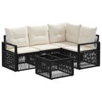 vidaXL Tuinbankenset 5 pcs Zwart poly rattan, Verzenden, Nieuw, 5 zitplaatsen