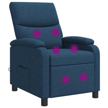 vidaXL Massage Recliner Blauw Stof, Verzenden, Nieuw