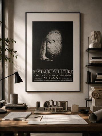 Anonymous - “Restauri Sculture” – Manifesto originale mostra