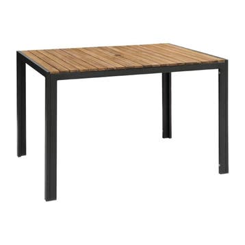 Bolero rechthoekige stalen en acaciahouten tafel 120x80cm, Verzenden, Nieuw in verpakking