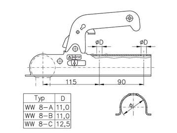 Kogelkoppeling WW 50mm rond 800kg, Ophalen of Verzenden, Nieuw