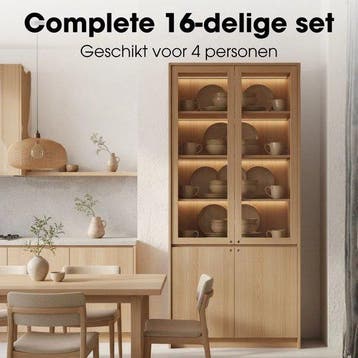 2dekans | Mica Decorations Racco Serviesset 16-Delig - 4, Ophalen of Verzenden, Zo goed als nieuw