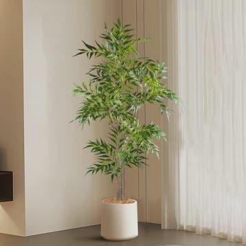 Grote Kunstplant 78-140cm - Real Touch Palmboom met Bamboe-l, Verzenden