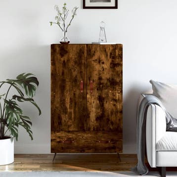 vidaXL buffetkast 69,5x31x115 cm bewerkt hout gerookt, Verzenden, 100 tot 150 cm, Nieuw, 50 tot 100 cm