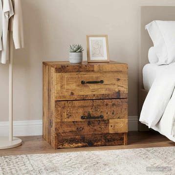 vidaXL Nachtkastje 2 st Oud hout 43 x 34,5 x 44,5 cm Bewerkt, Minder dan 45 cm, Verzenden, Nieuw, Minder dan 55 cm