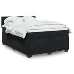 vidaXL Boxspring met matras fluweel zwart 140x200 cm, Huis en Inrichting, Slaapkamer | Bedden, Verzenden, Zwart, 140 cm, 200 cm
