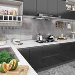 vidaXL Meubelfolie zelfklevend 500x90 cm PVC zwart, Verzenden, Nieuw, Zwart
