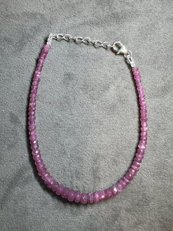 Robijn armband met facetten + 925 zilver - 29,45 karaat