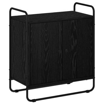 vidaXL Dressoir Zwart eiken 68 x 35 x 75 cm Bewerkt hout, Verzenden, Nieuw, Overige houtsoorten, Minder dan 50 cm