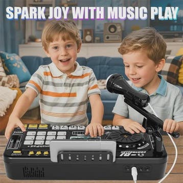 Kinder DJ Mixer met Microfoon, Piano Keyboard & Bluetooth -, Verzenden, Nieuw