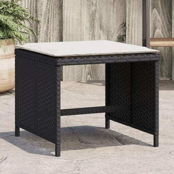 vidaXL Tuinkrukken 4 st met kussens 40x40x35 cm poly rattan, Verzenden, Nieuw, Rotan