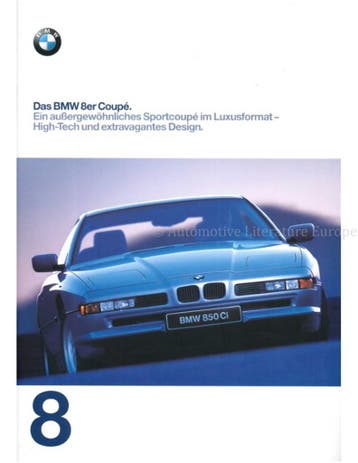 1997 BMW 8 SERIE BROCHURE DUITS, Nieuw, BMW, Author