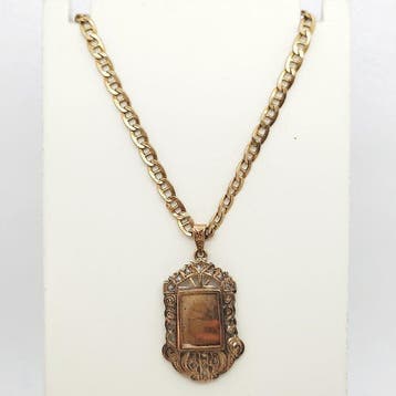 Ketting met hanger - 18 karaat Geel goud - 0.20ct. tw.