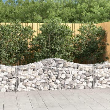 vidaXL Schanskorven 2 st gewelfd 200x50x60/80 cm, 100 cm of meer, Verzenden, Nieuw, Metaal