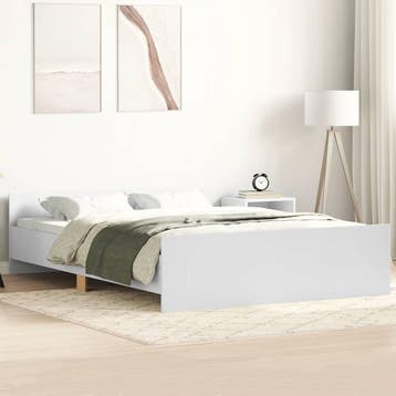 vidaXL Bedframe met hoofd- en voeteneinde wit 150x200 cm, Verzenden, Wit, Overige maten, 200 cm