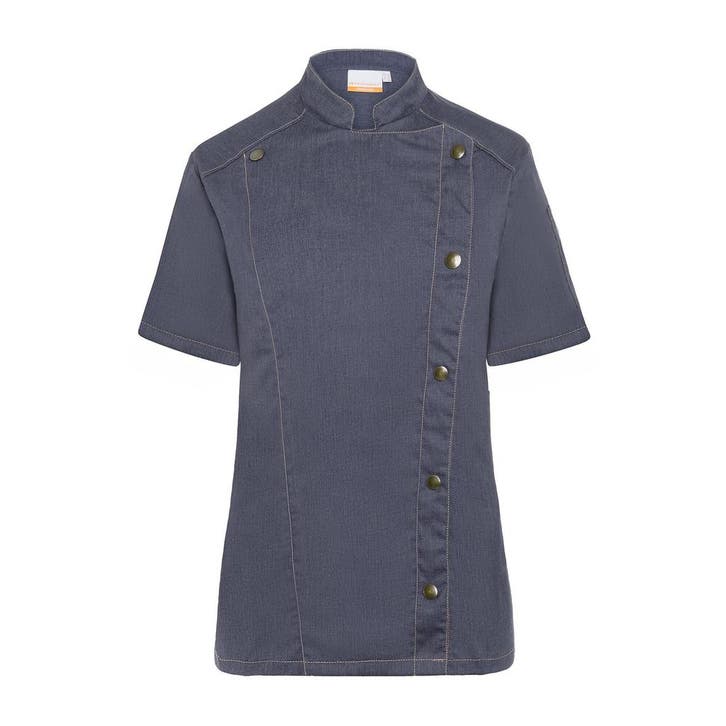 GGM Gastro | KARLOWSKY | Korte Mouw Dames Koksjas Jeans |, Huis en Inrichting, Keuken | Textiel, Zwart, Nieuw, Overige typen, Verzenden