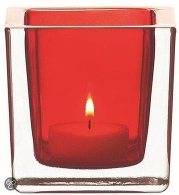 Leonardo Cube Waxinelichthouder - Rood, Verzenden, Nieuw