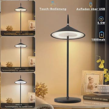 Draadloze LED Tafellamp Oplaadbaar met USB-C, Dimbaar & Wate, Verzenden, Nieuw