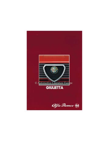 1984 ALFA ROMEO GIULIETTA BROCHURE NEDERLANDS, Nieuw, Alfa Romeo, Author