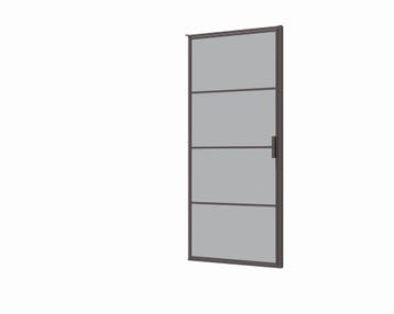 Douchedeur 80x200cm 6mm Nano glas mat zwart serie Rafaella, Verzenden, Nieuw