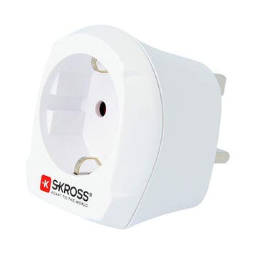 Reisstekker | Skross | Type F naar G (Geaard), Verzenden, Nieuw