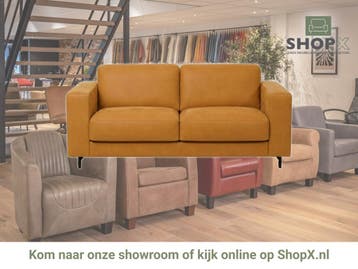 Leren bank Clear - 2,5 zits - Kenia Cognac (cognac) - Poten, Bohemian, Eigentijds, Modern, Retro, Vintage, Nieuw, Ophalen of Verzenden