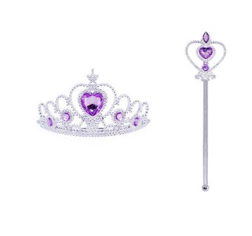 Kroon en staf - Zilver met paars, Sieraden, Tassen en Uiterlijk, Kindersieraden, Ophalen of Verzenden, Nieuw