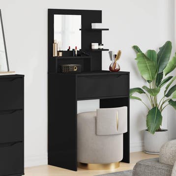 vidaXL Slaapkamer Kaptafels Zwart 80 x 39,6 x 135 cm Bewerkt, Verzenden, Nieuw
