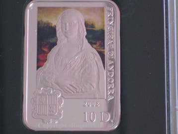 Andorra 10 Diners 2008 Malerserie Da Vinci Mona Lisa, Far..., Postzegels en Munten, Verzenden