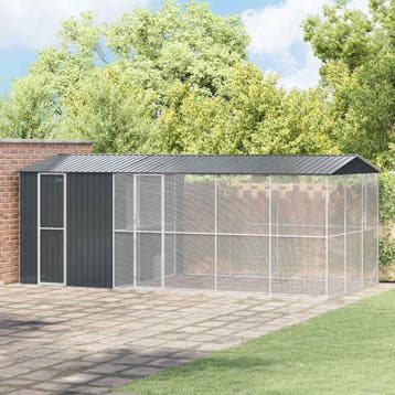 vidaXL Vogelkooi Antraciet 645 x 310 x 247 cm Gegalvaniseerd, Verzenden, Nieuw