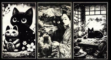 Æ (XX-XXI) - Set of 3 – “Jiji — Winter Shrine Silence”, Nieuw