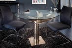 Maritieme eettafel OCEAN 105cm antiek zilveren glazen tafel, Ophalen of Verzenden, Nieuw