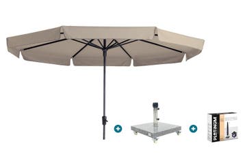 Madison Syros Luxe stokparasol Ø350 cm. - Ecru + Sevilla, Verzenden, Nieuw, Parasolvoet