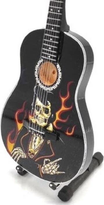 Miniatuur replica gitaar - Rockabilly - Skull, Ophalen of Verzenden, Nieuw, Pop, Beeldje of Miniatuur