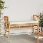 vidaXL Tuinbank met kussen Bruin 110 x 38 x 65cm Bamboe, Tuin en Terras, Tuinbanken, Verzenden, Nieuw, Hout