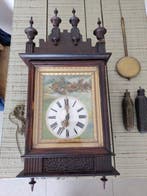 Klok - Hout, Emaille - 1850-1900 - Duitse schilderij klok