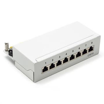 Patchpaneel | Cat6 S/FTP | 8 poorten (Desktop, Grijs), Verzenden, Nieuw