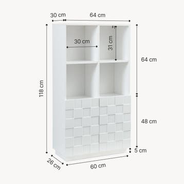 Commode Bopibobro 118x64x30 cm wit [en.casa], Verzenden, Nieuw