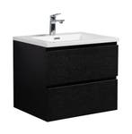Badkamermeubel Set Angela 60cm Zwart Houtnerf Badmeubel, Huis en Inrichting, Verzenden, Nieuw, Wastafelkast