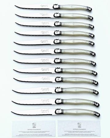 Laguiole - 12x Steak Knives - Pearl - style de -